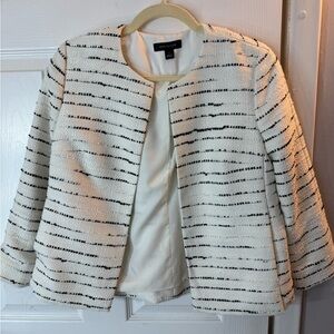 Ann Taylor white tweed jacket